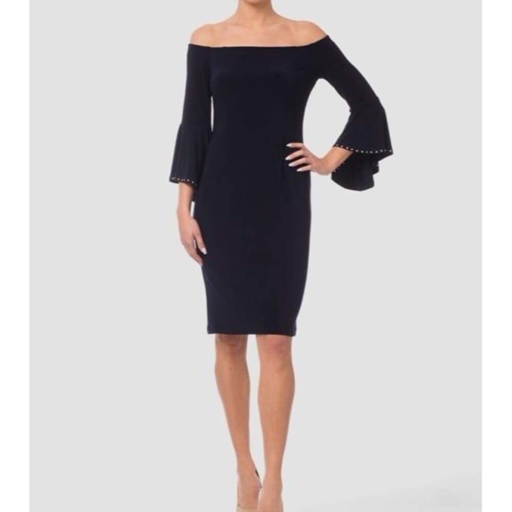NWT Joseph Ribkoff Black Bell Sleeve Dress 6 #292